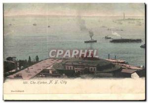 Old Postcard USA The harbor NY City