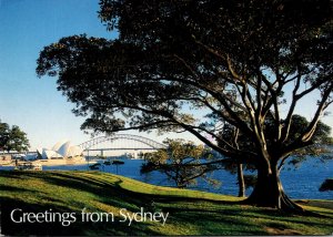 Australia Sydney Greetings Showing Opera House and Harbour Bridge From Royal ...