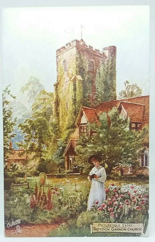 Early Antique Tucks Oilette Postcard Theydon Garnon Church Picturesque Essex