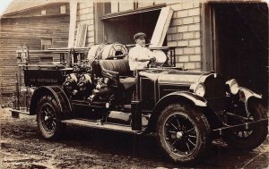 ZC1/ New Martinsville West Virginia RPPC Postcard Fire Department Truck 175