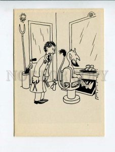 3007144 Jean Effel DEVIL with visit to BARBER Old Russian PC
