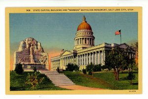 UT - Salt Lake City. State Capitol & Mormon Battalion Monument