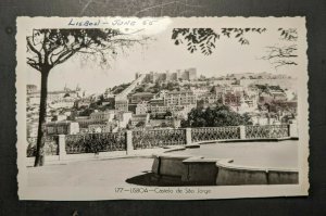 Vintage Castelo de Sao Jorge Lisbon Portugal RPPC Postcard