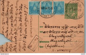 India Postal Stationery Goddess 9p