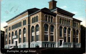 Vintage Vermont Postcard - Burlington - High School