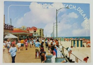 Rehoboth Beach Delaware DE Boardwalk Beach Vtg Postcard Dolles Atlantic Sands