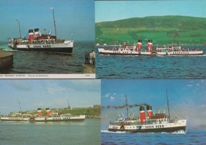 Paddle Steamer Waverley at Girvan Clyde Highlands North Shields 4x Postcard