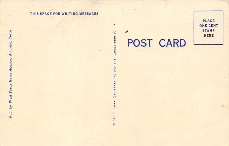 Amarillo Texas 1940s Postcard First Baptist Church