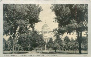 Sacramento CA State Capitol Looking East B&W Postcard Unused