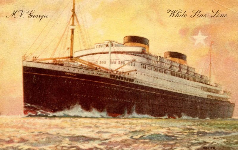 White Star Line - MV Georgic.   Artist: Thomas