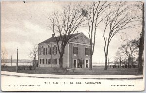 The Old High School Fairhaven New Bedford Massachusetts MA Buildings Postcard