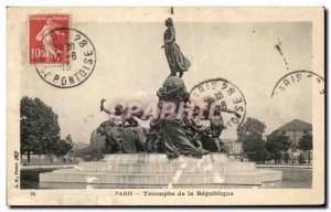 Old Postcard Paris Triumph of the Republic