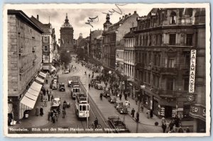 Mannheim Germany Postcard View From New Planks To Water Tower 1938 RPPC Photo