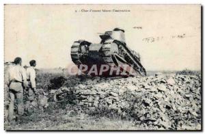 Old Postcard Army Tank Battle Tank chariot & # 39assaut making the & # 39inst...