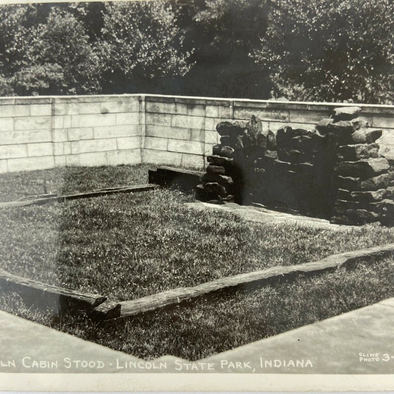 RPPC Abraham Lincoln Cabin Site State Park Indiana US President Civil Postcard