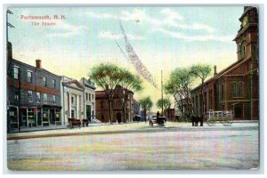 1909 The Square Exterior Building Portsmouth New Hampshire NH Vintage Postcard