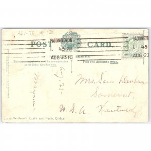 Postcard Kenilworth Castle and Rustic Bridge, England