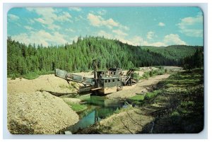 c1950s Gold Dredge on Crooked River Between Elk City and Orogrande Postcard