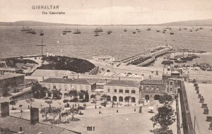 Vintage Postcard 1910's The Casemates Renzaquen Tanger Gibraltar Boats in Water