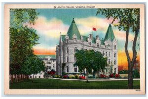 c1940's United College Winnipeg Manitoba Canada Vintage Unposted Postcard 