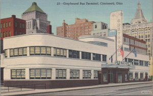 Postcard Greyhound Bus Terminal Cincinnati OH Ohio