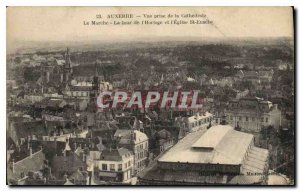 Old Postcard Auxerre shooting the Cathedral the On the Clock Tower and Church...