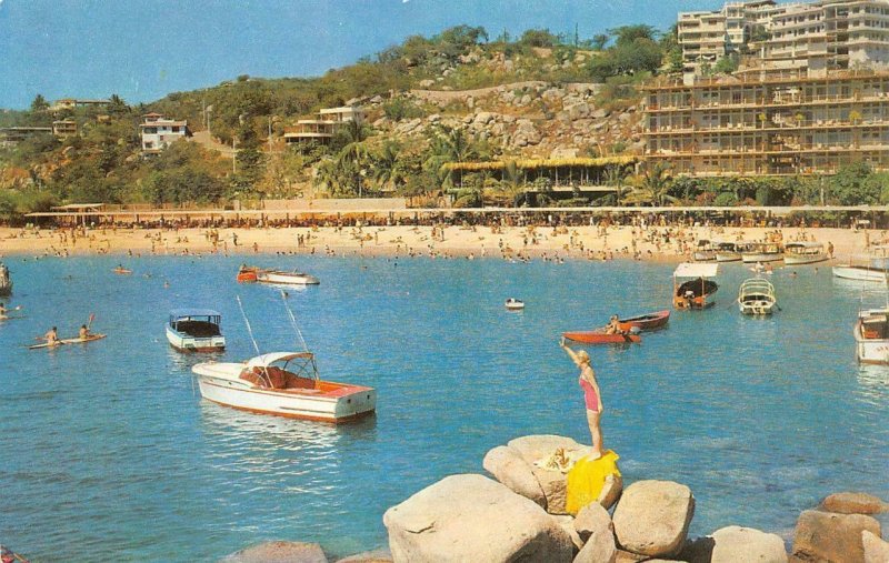 American Airlines ACAPULCO Mexico Beach Hotel 1955 Vintage Postcard