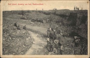 Newfoundland Bell Island Ore Mining Miners USED c1910 Postcard