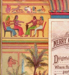 1880s Victorian Christmas Cards Egyptian Scenes Lot Of 2 F106