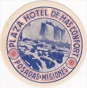 PORTUGAL POSADAS PLAZA HOTEL DE MAS COMFORT VINTAGE LUGGAGE LABEL