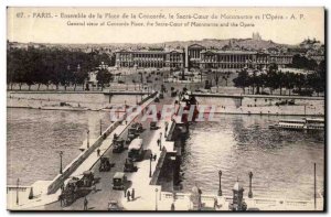 Paris Old Postcard Set the Concorde Square and the Sacré Coeur & # 39Opera