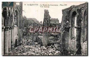 Old Postcard Militaria St Quentin La Bourse trade MArs 1919