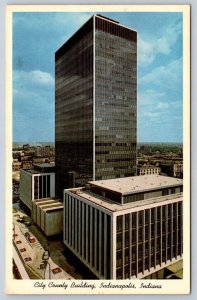 City County Building, Indianapolis Indiana, Vintage 1966 Aerial View Postcard