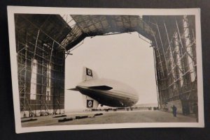 1930s LZ129 Hindenburg Zeppelin Postcard Postmarked RPPC No Stamp