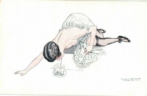 PC CPA EROTIC, ARTIST SIGNED, PÉPIN, BULLES DE SAVON, Vintage Postcard (b17544)