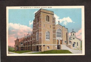 MA St Marys Mary's R Catholic Church Quincy Massachusetts Postcard Postcard