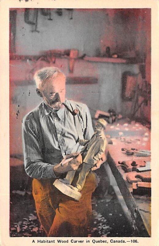 Habitant Wood Carver Quebec 1940 