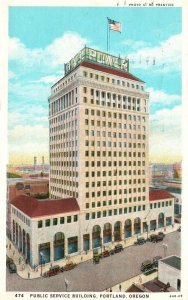 Vintage Postcard 1930's Public Service Building Portland Oregon C. T. American