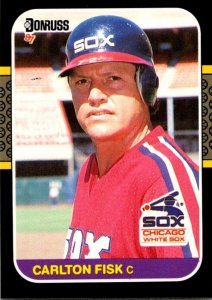 1987 DONRUSS Baseball Card Carlton Fisk C Chicago White Sox sun0537