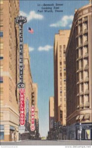 Texas El Paso Seventh Street Looking East Curteich
