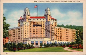 New Arlington Hotel Hot Springs National Park Akansas Postcard PC280