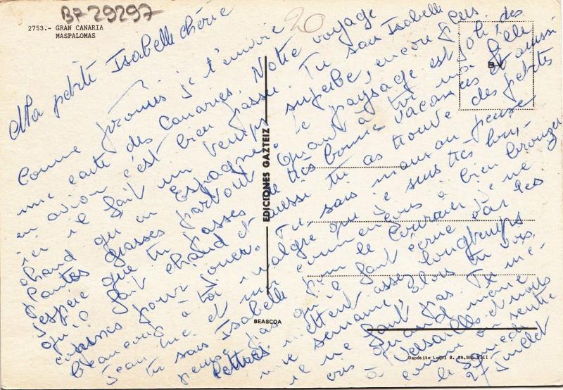 BF29297 gran canaria maspalomas  spain front/back image