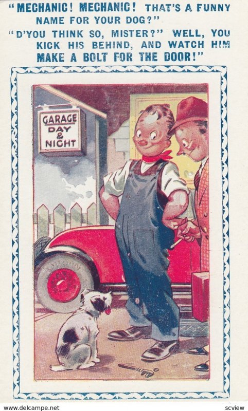 COMIC, 1910-20s; Mechanic, Salesman and Dog