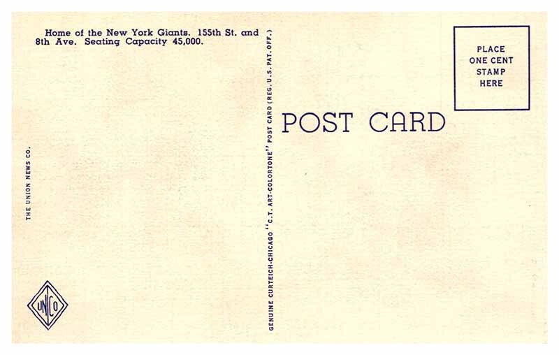 Postcard STADIUM SCENE New York City New York NY AQ7486