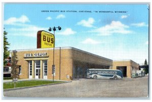 c1940's Union Pacific Bus Station Exterior Cheyenne Wyoming WY Unposted Postcard