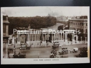 c1915 RP - London: HYDE PARK CORNER showing 'HORSE TRAMS'