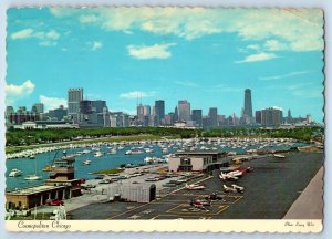 c1960 Chicago Illinois IL Postcard Cosmopolitan Meigs Field Skyline Demonstrate