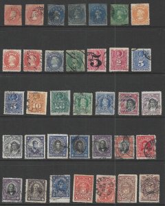 Chile, 1854-1913, Lot of 40 Early Mostly Used Stamps, High Catalog Value