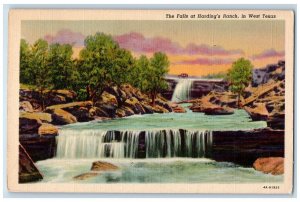 1942 The Falls At Hardings Ranch On West Texas Waterfalls Amarillo TX Postcard