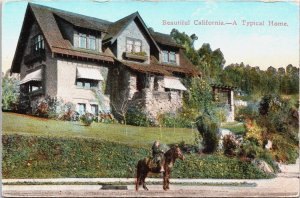 Beautiful California A Typical Home Vintage Postcard C144